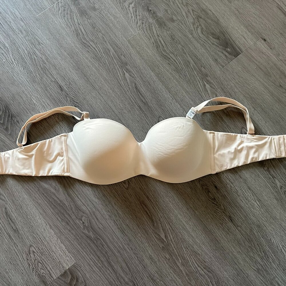 NEW PINK Victoria's Secret Wear Everywhere Push-Up Strapless Bra Nude 36DD